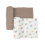 Organic Cotton Muslin Swaddle Blanket 2 Pack - Dino Driftwood (Walmart)