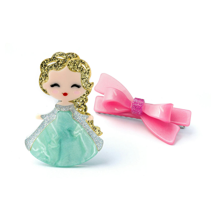Cute doll Gold Hair & Bow Hair Clips