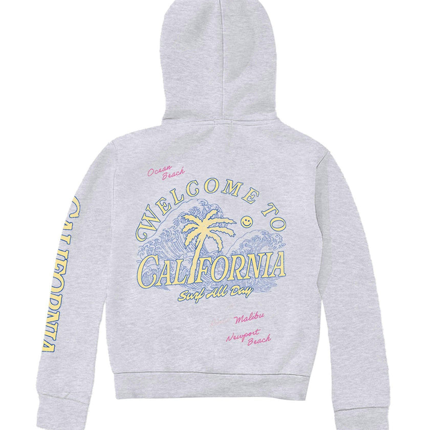 Kids Surf All Day Hoodie-H.Grey-Unisex