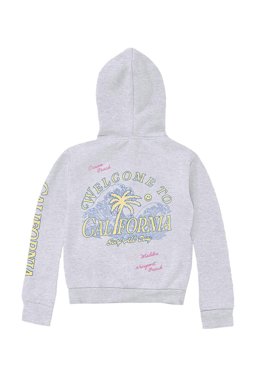 Kids Surf All Day Hoodie-H.Grey-Unisex