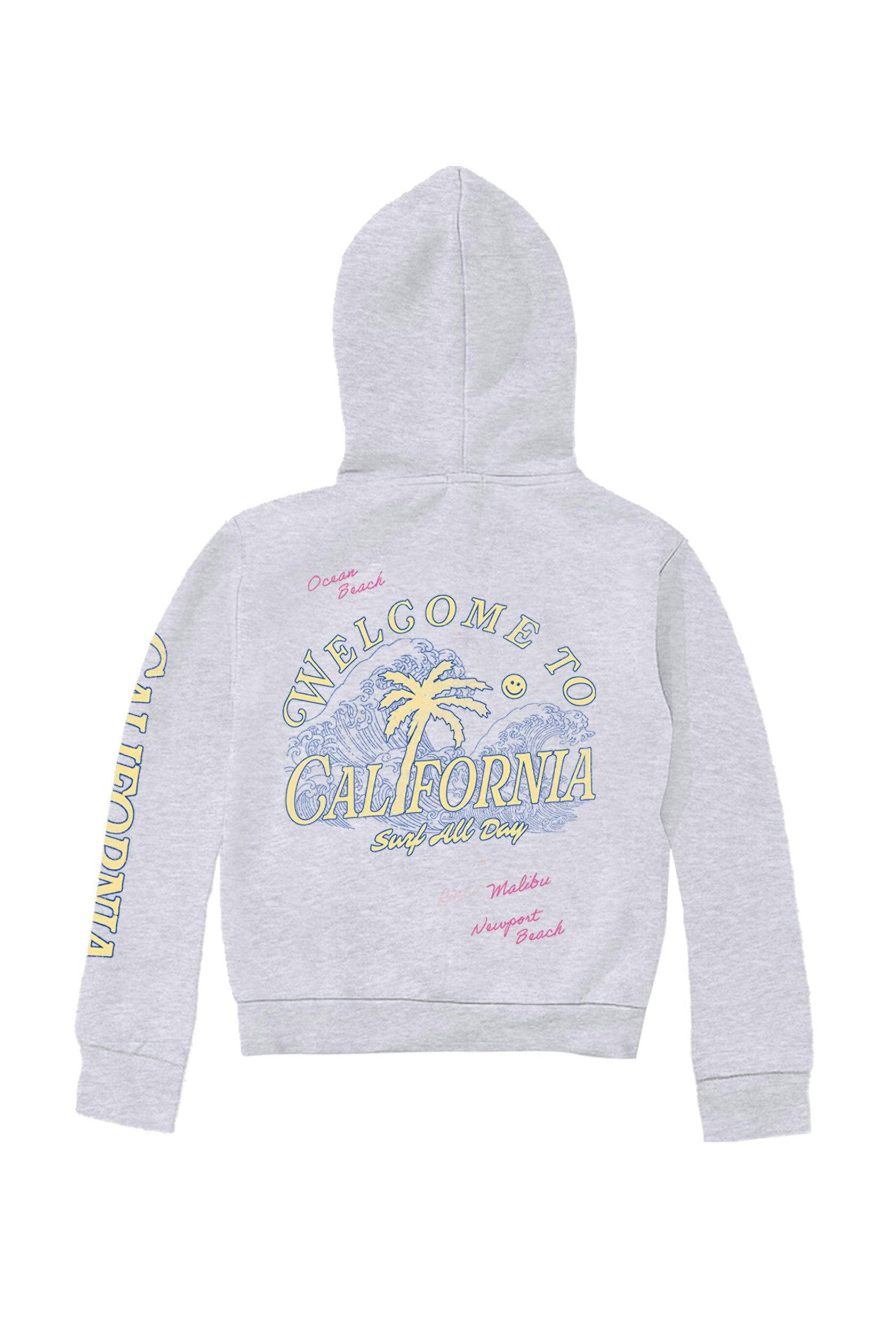 Kids Surf All Day Hoodie-H.Grey-Unisex