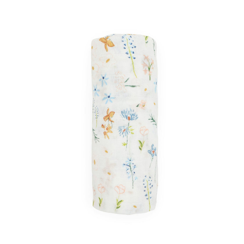 Cotton Muslin Swaddle Blanket - Pastel Petals