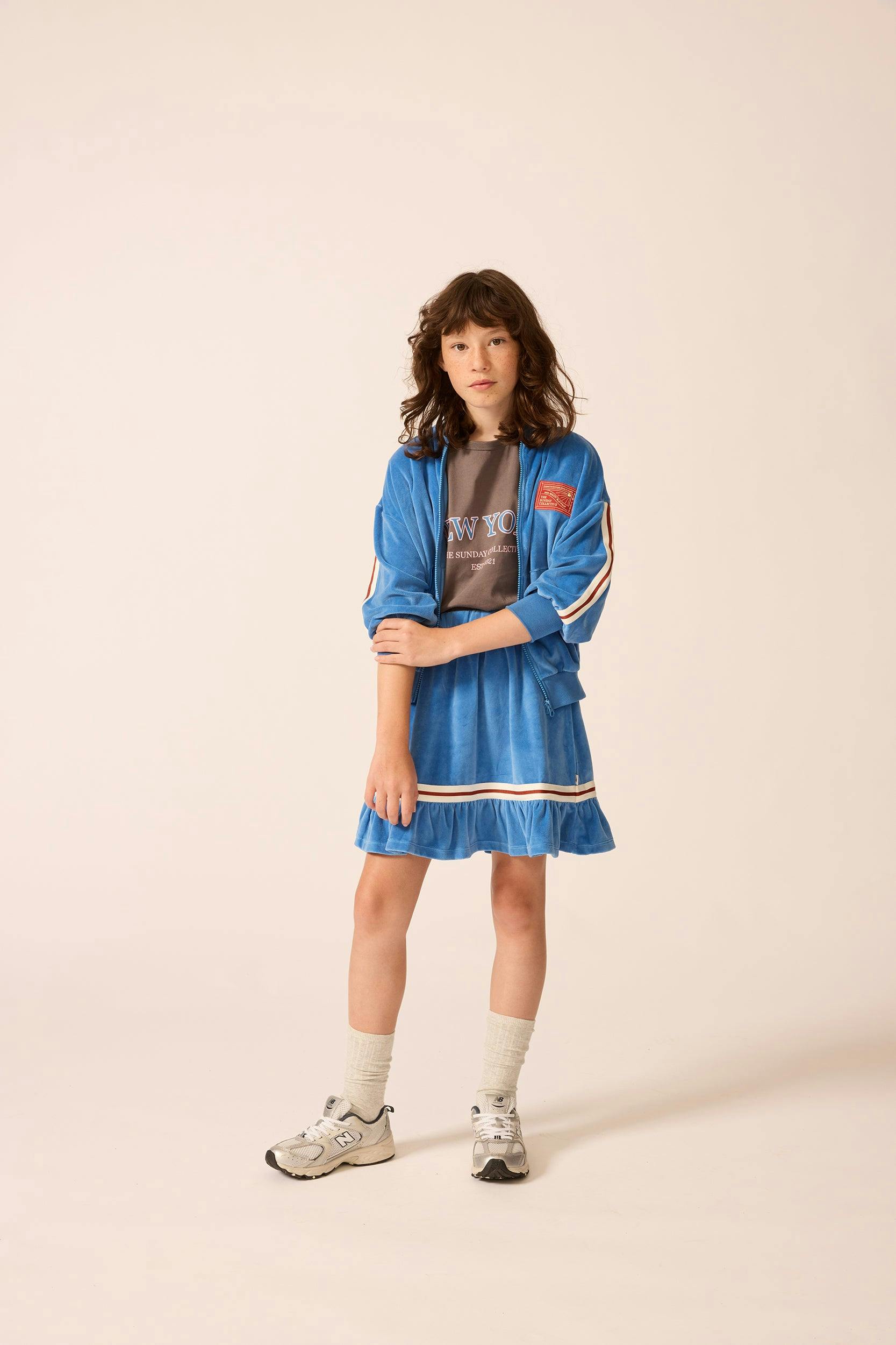 Velour Sunday Skirt in Blue Note