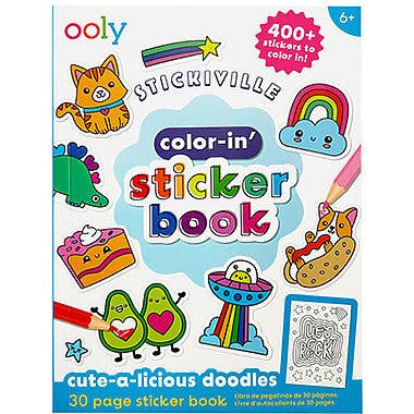 Stickiville Color-In' Sticker Book - Cute-A-Licious Doodles - 400+ Stickers