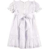 White Voile & Lace Tea Length Wedding Dress