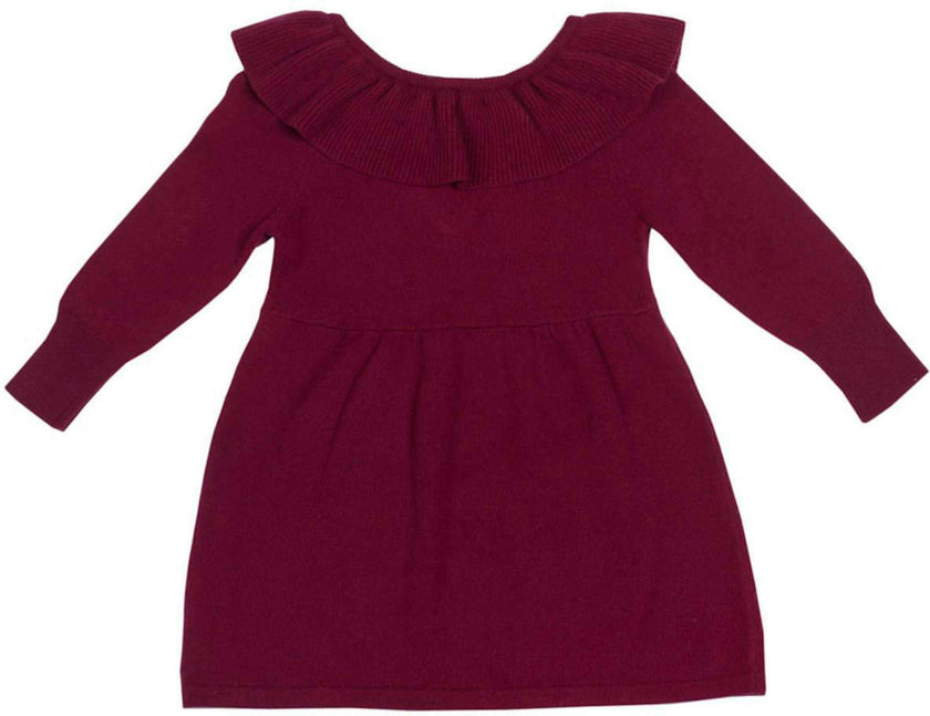 Ruffled V Dress | 100% cashmere