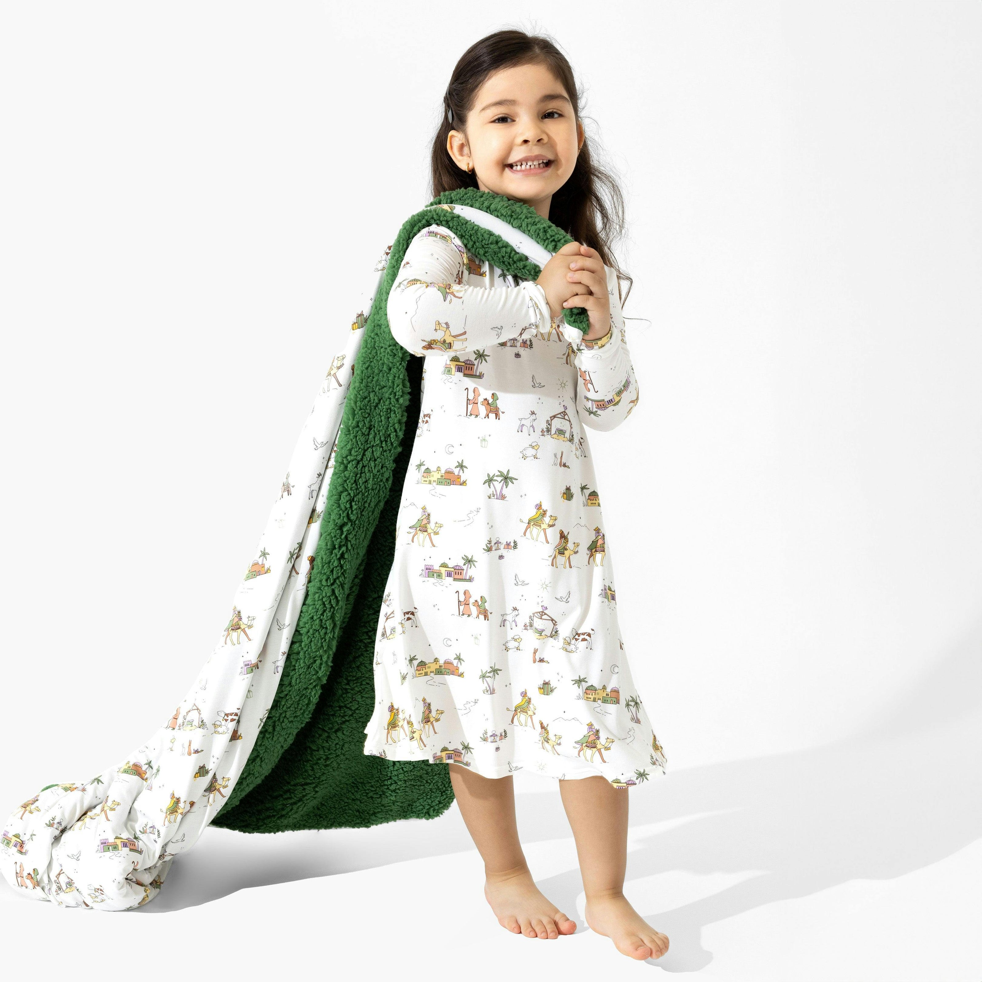 Yuletide Bamboo Girls' Long Sleeve Dress
