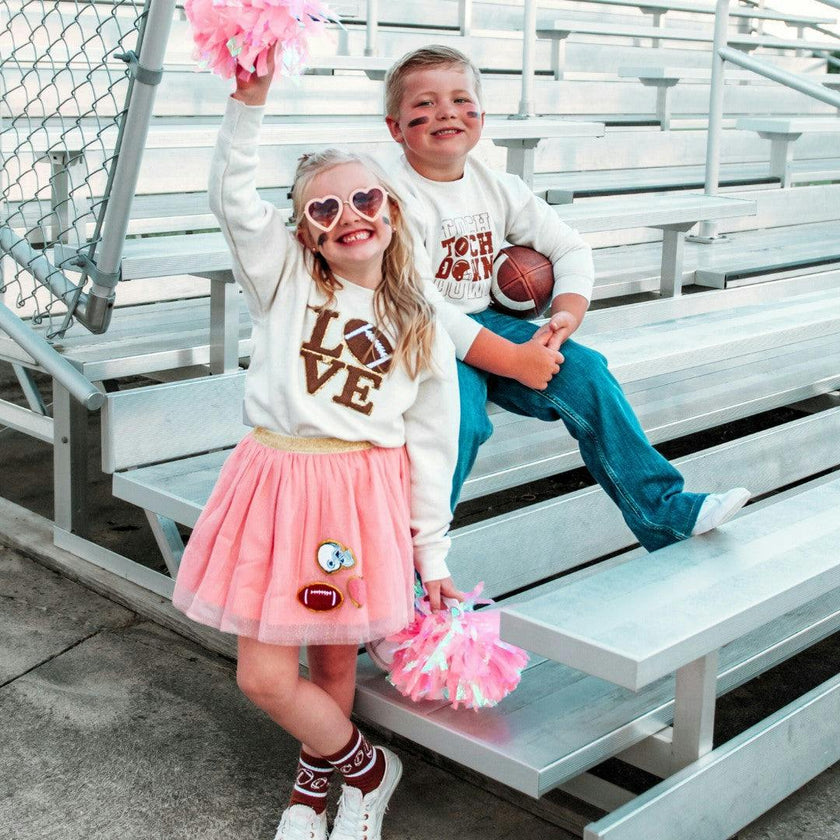 Football Love Patch Sweatshirt - Natural
