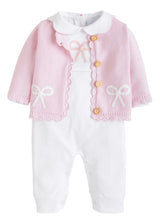 Crochet Cardigan - Pink Bow