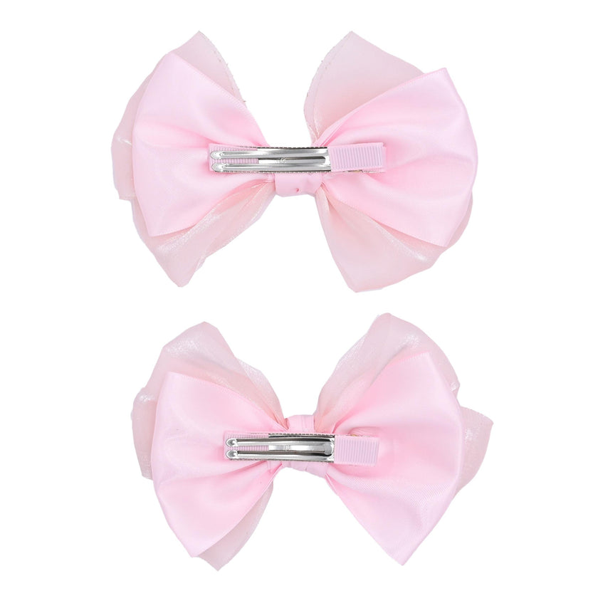 Multicolor Satin Bow Hairclip Set