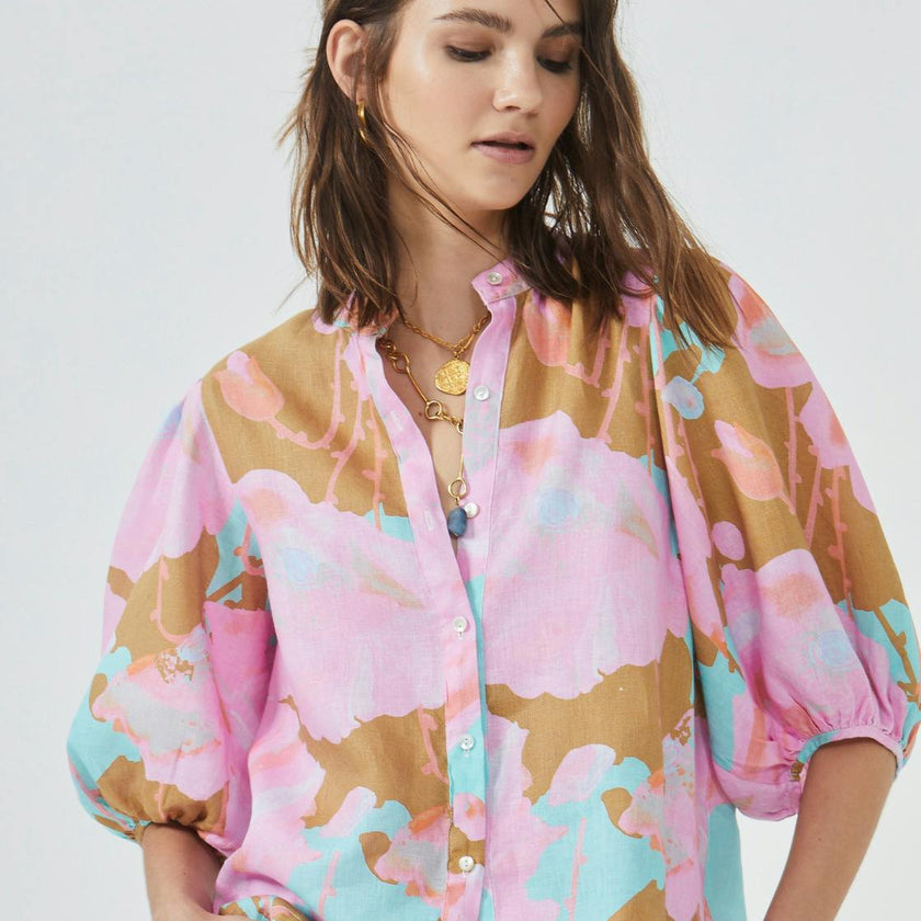 Bubble Linen Shirt - Aquarela