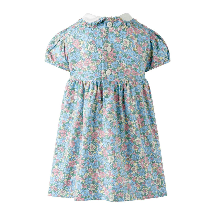Floral Geometric Smocked Dress & Bloomers
