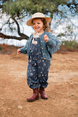 Overall Romper in Midnight Bandana