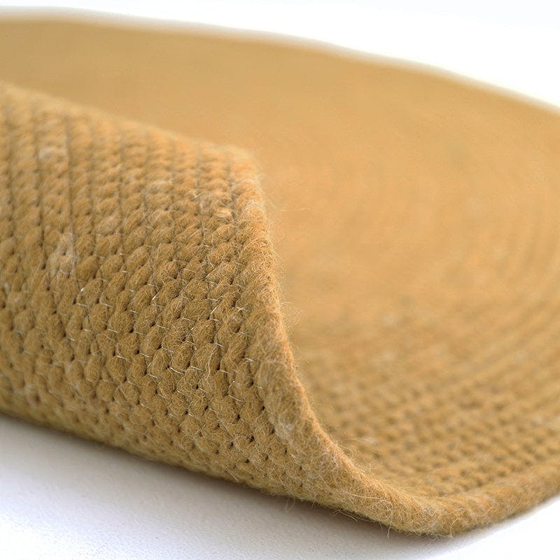 Neethu Hand-Crafted Felted Wool Round Rug, Yellow