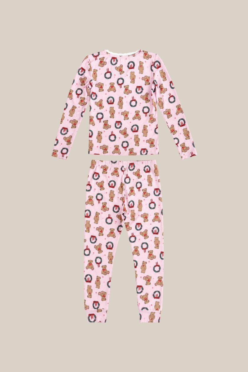 Mini So Soft Henley Pajama Set in Teddy Bear Wreaths