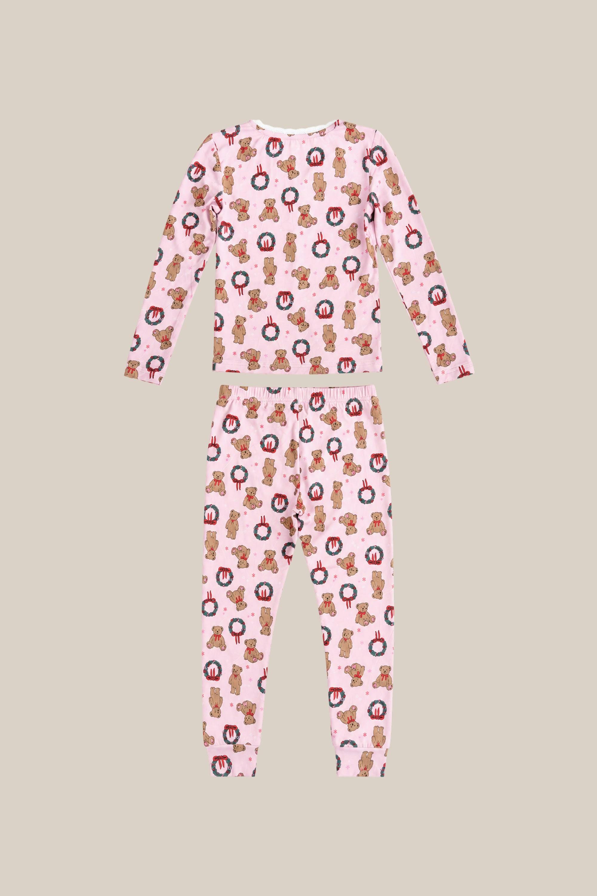Mini So Soft Henley Pajama Set in Teddy Bear Wreaths