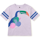Sporty Graphic Tee, Purple