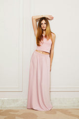 Joey Ballet Pink Satin Maxi