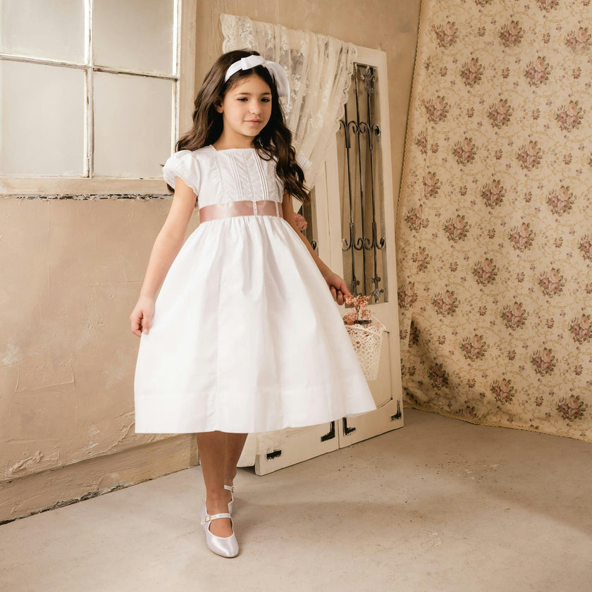 White Wedding Dress w/ Removable Sash