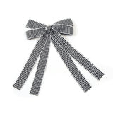 Halo Luxe Jocelyn Gingham Scalloped Bow Hair Clip - Black