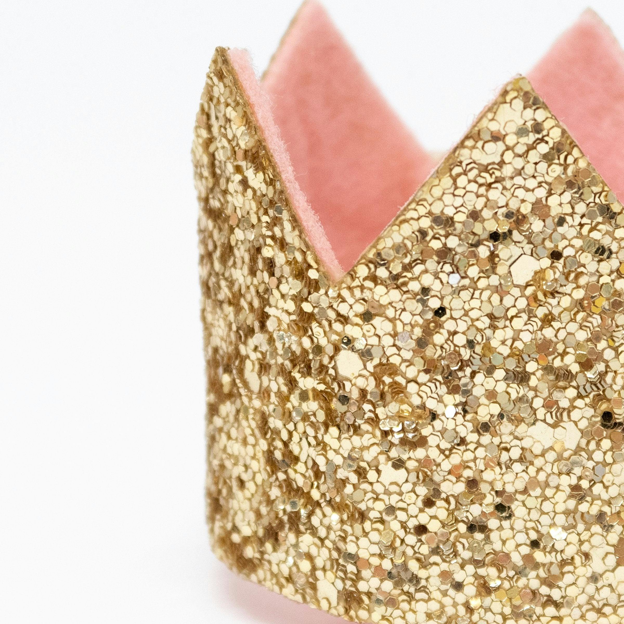 Mini Glittered Crown Hair Clip