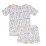 girls jasmine blossom shirt and short pima pajamas set