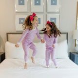 Ava Girls' Pajama Pant Set - Pink Savanna Safari