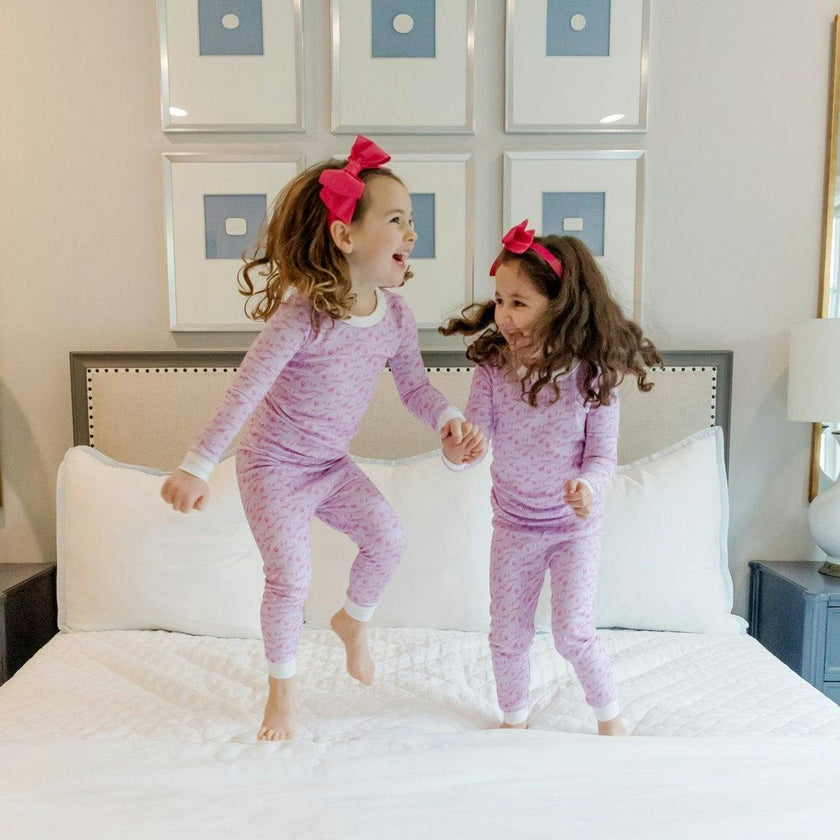 Ava Girls' Pajama Pant Set - Pink Savanna Safari