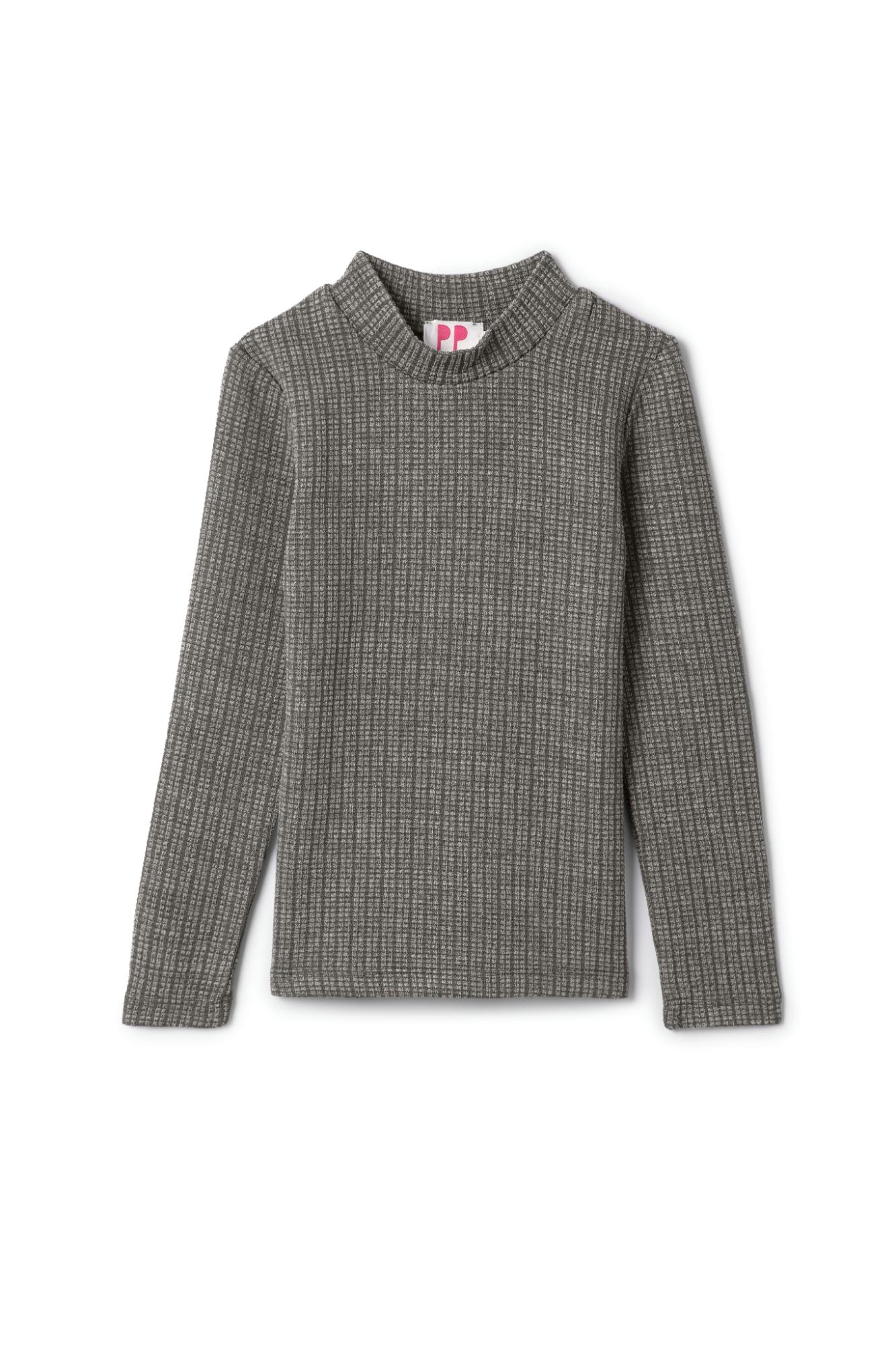 Washed Waffle Mock Neck