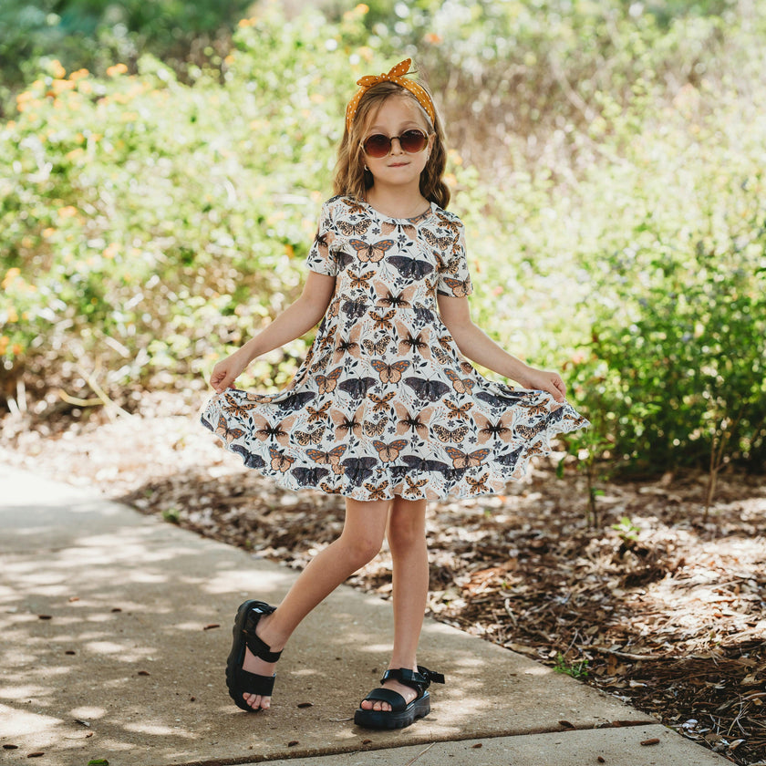 Flutter Shortsleeve Twirl Dress