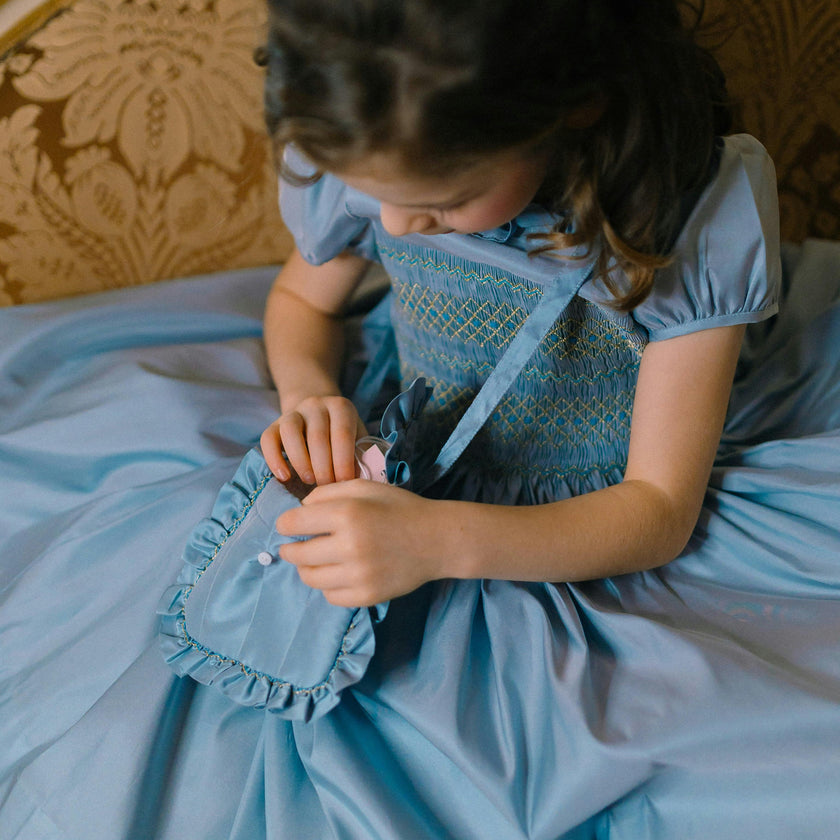 Astrid Blue Silk Purse