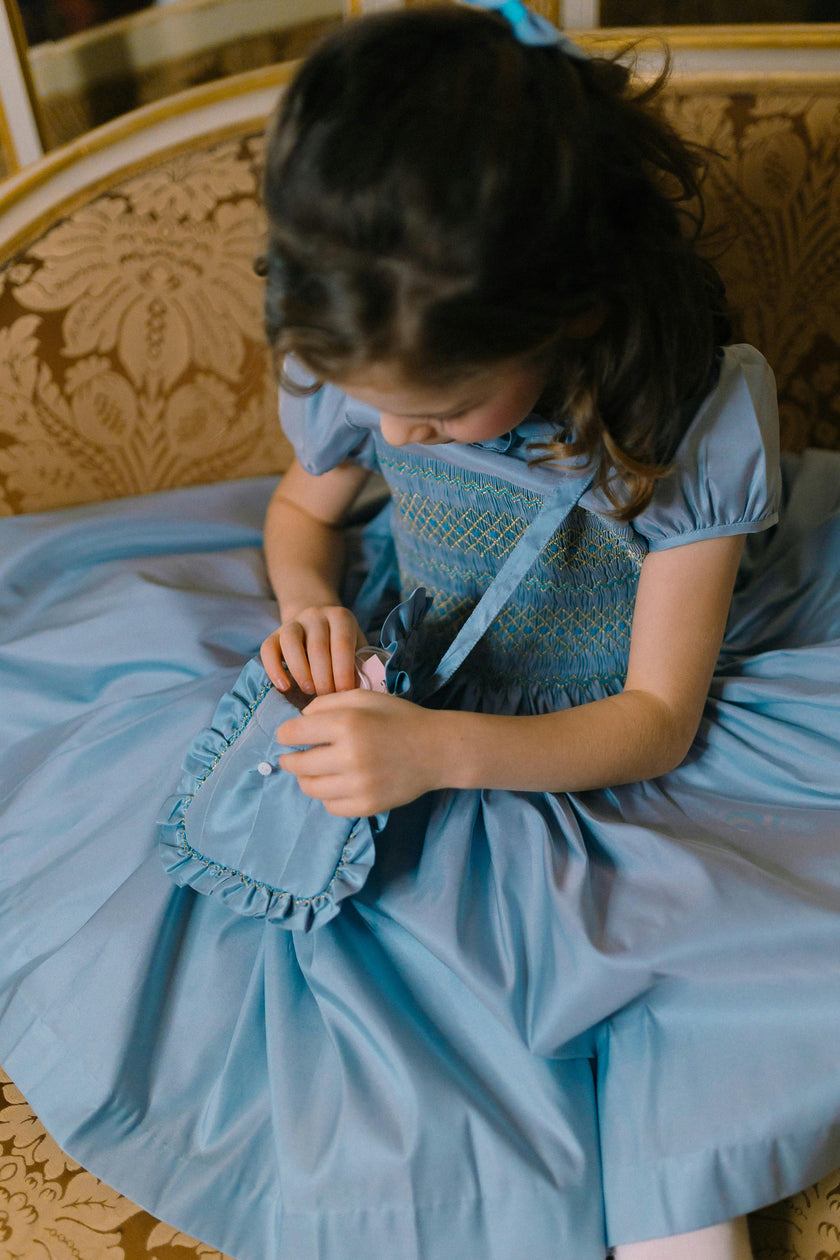 Astrid Blue Silk Purse