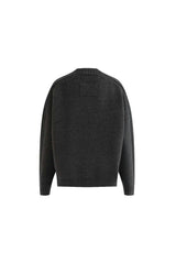 Dark Gray Ribbed Crewneck Sweater
