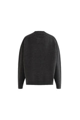 Dark Gray Ribbed Crewneck Sweater