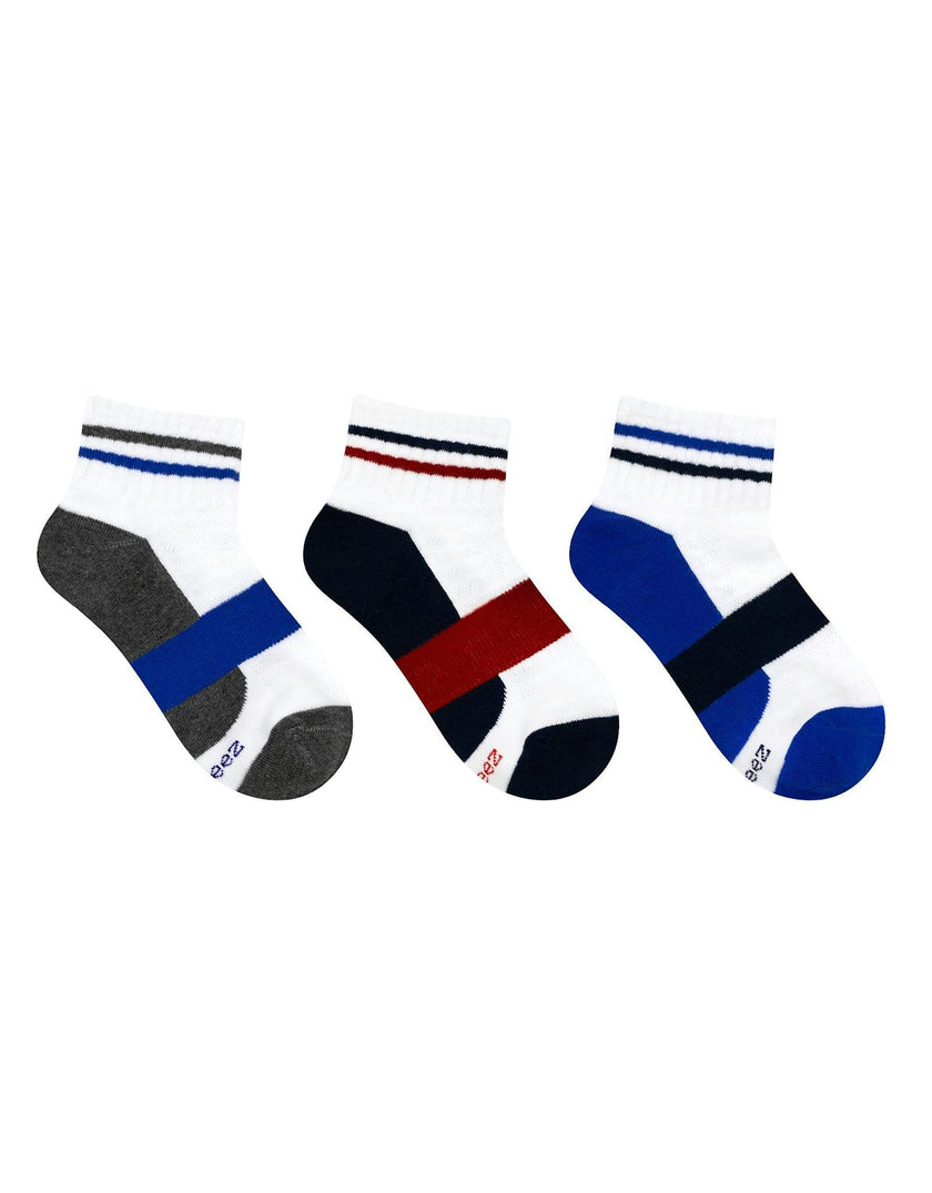 Athletic Qtr Assorted Kids 3pk Sock
