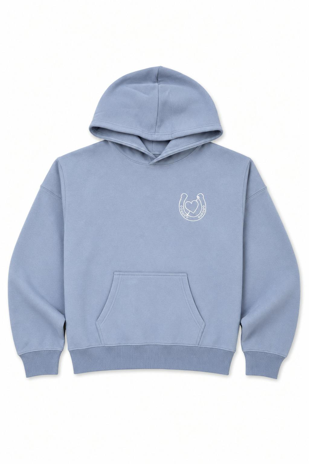 Lea Fall Blue Sky French Terry Oversized Hoodie - Lucky