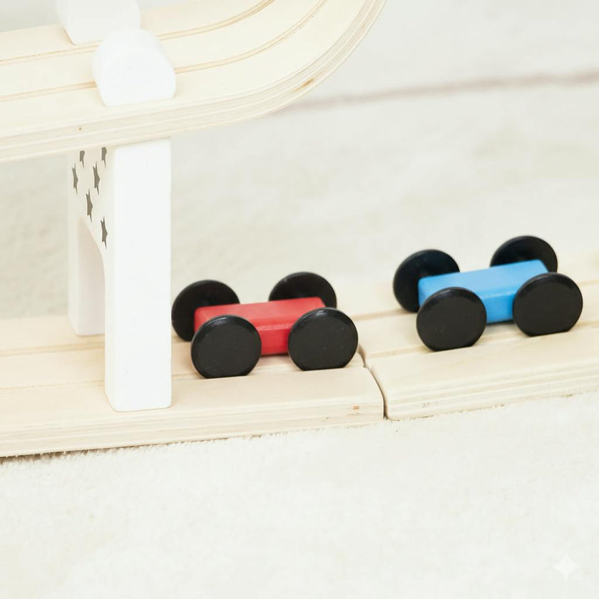 Avenlur Wooden Car Ramp Racer | Montessori Rolling Track Toy for Toddlers