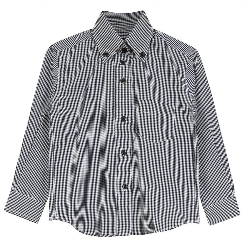 Gingham Button Front Collared Blouse