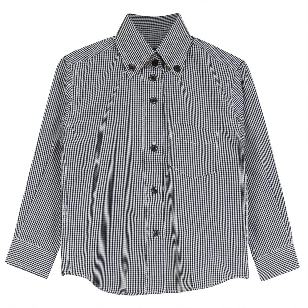 Gingham Button Front Collared Blouse