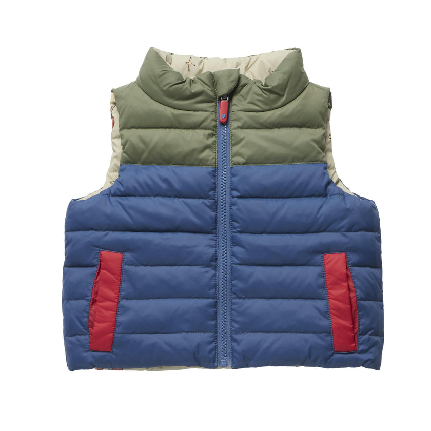 Boys Reversible Riley Vest - Space Rocket