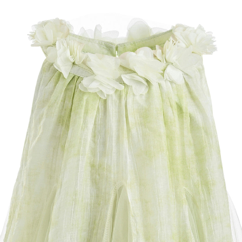 Green Solavie Floral Layered Dress