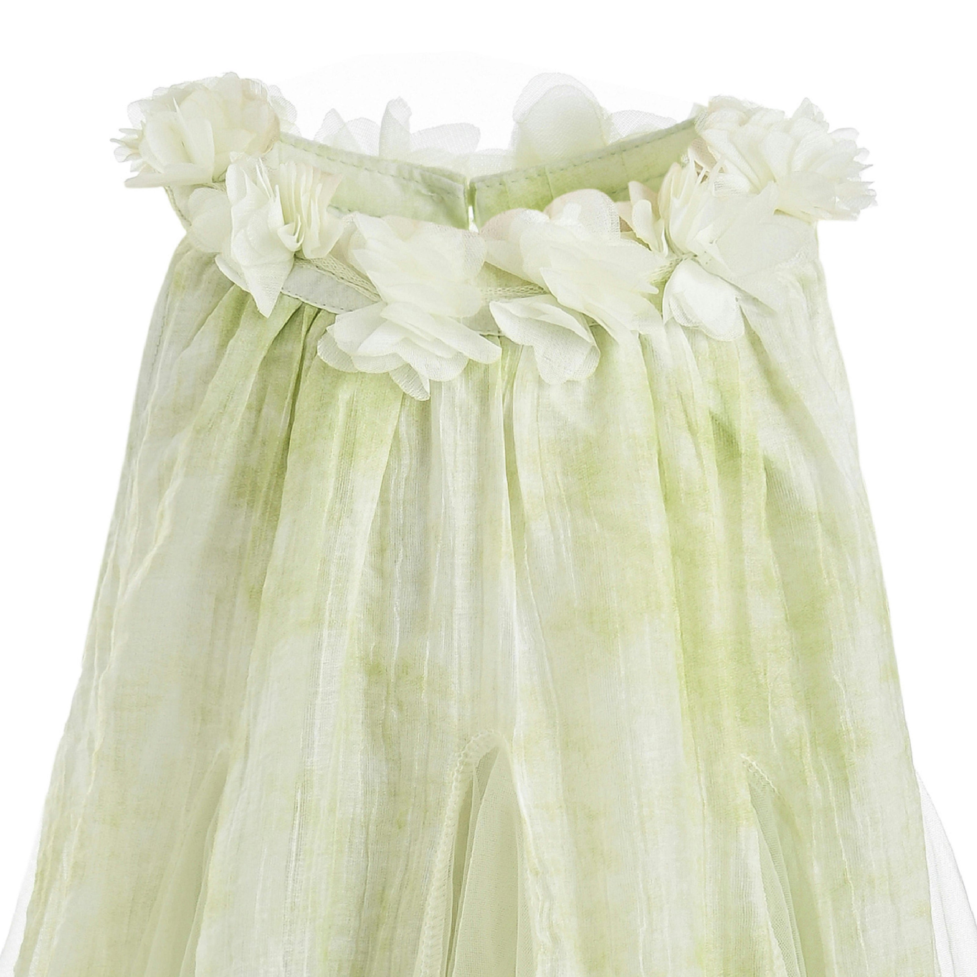 Green Solavie Floral Layered Dress