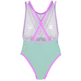 Textured Water Stripes Swimsuit, Stripes