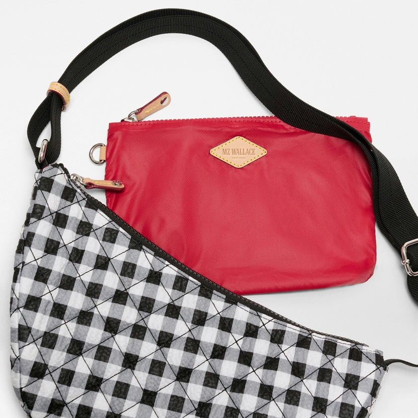 Black/White Gingham Small Metro Smile Bag