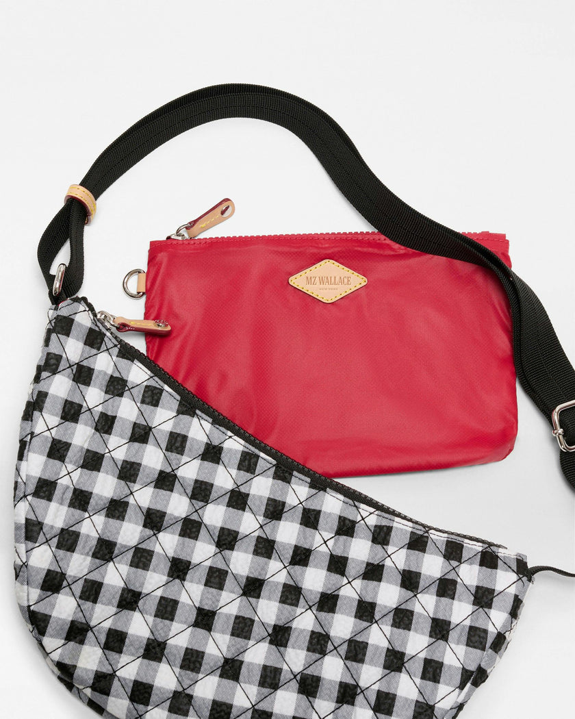 Black/White Gingham Small Metro Smile Bag