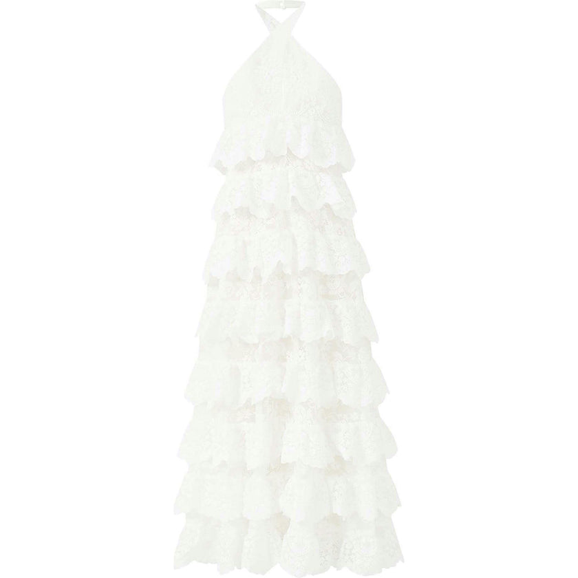 Paloma Lace Frill Maxi Dress