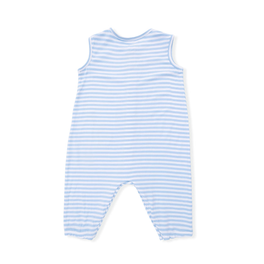 Bubbly Sailboat Stripe - Sleeveless Romper