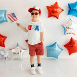 USA Multi Patch Short Sleeve T-Shirt - White