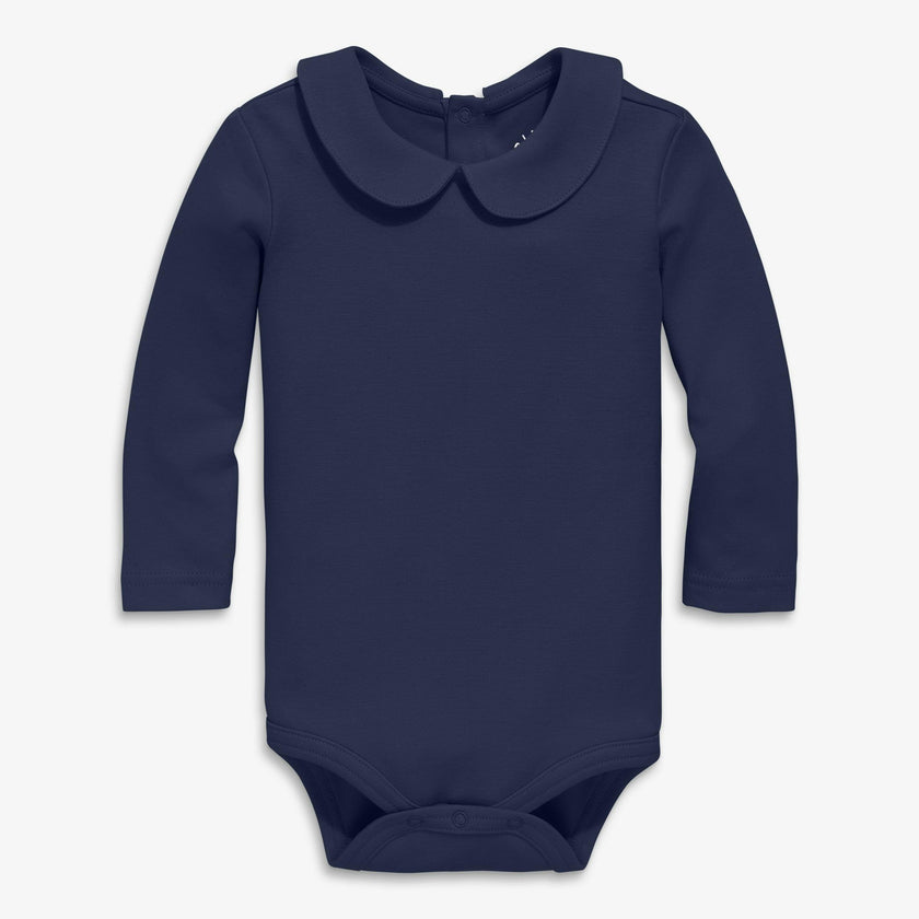 Organic long sleeve peter pan babysuit
