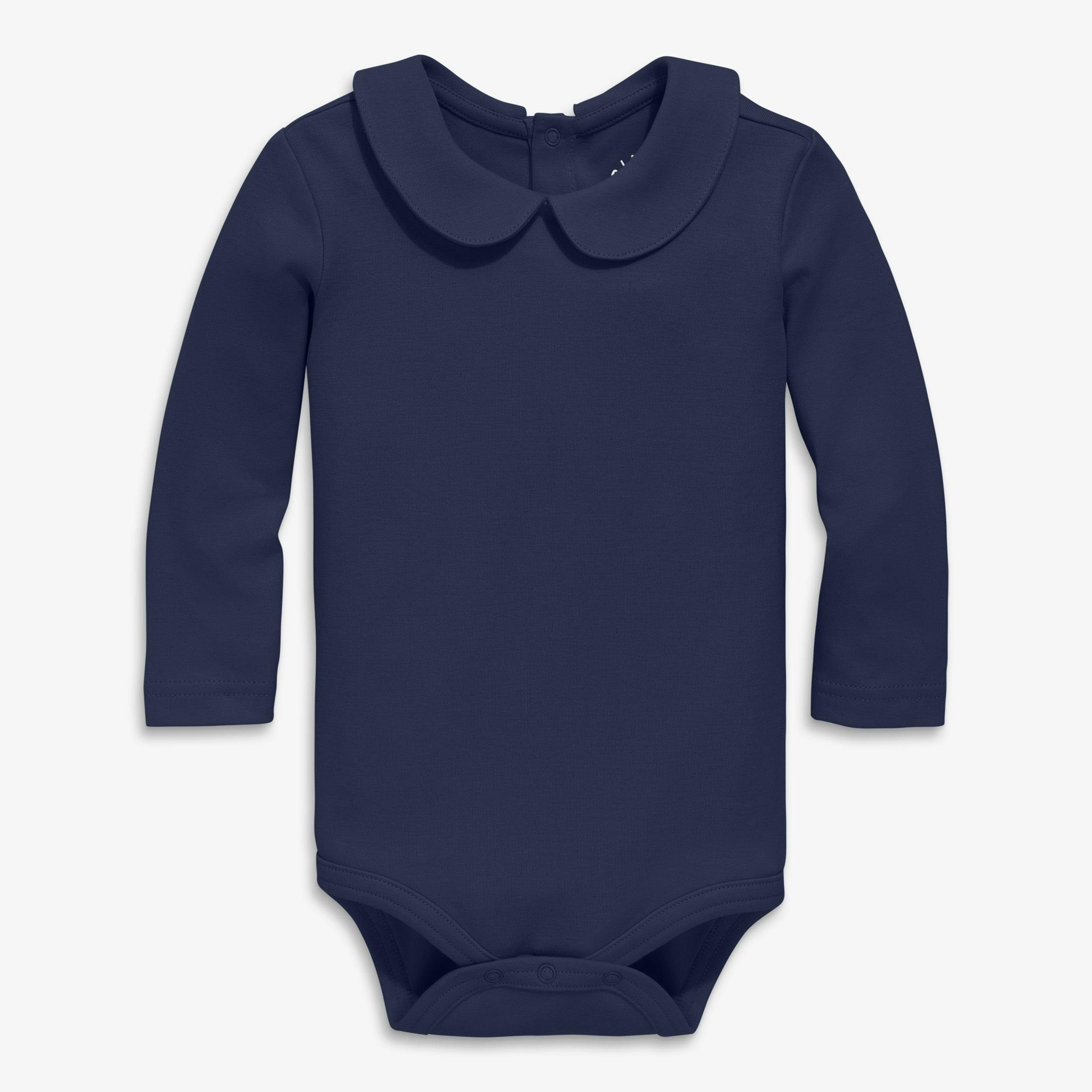 Organic long sleeve peter pan babysuit
